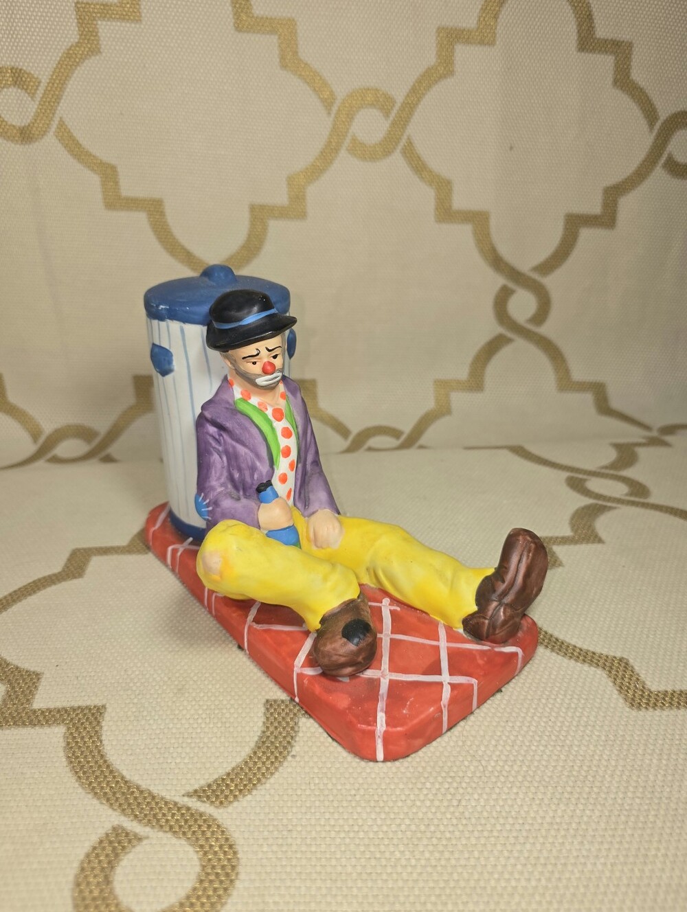 Emmett Kelly Jr. Signature Collection Flambro Figurine Drunk Clown Again Vtg